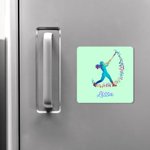 Personalized Rainbow Sports Figure Silhouette Locker Magnet with Name Home Decor Birthday Game Day Gift for Sports Lovers
