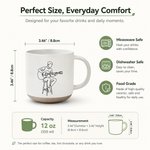 Personalized Line Style Guitarist Character 12 oz Ceramic Coffee Mug with Engraved Name Daily Use Birthday Gift for Guitar Player Music Lovers