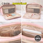 Personalised Cute Long-Tailed Leopard Marsupilami Large PU Leather Makeup Bag with Makeup Brush Holder Birthday Gift for Women | Callie × Marsupilami®