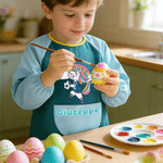 Personalised Cartoon Fantasy Unicorn Kid Painting Baking Long Sleeve Apron with Name and Front Pocket Outdoor Activities Birthday Gift for Kids