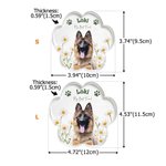 Personalised Birth Flower Paw Prints Clear Paw Print Shape Acrylic Ornament with Pet Photo and Name Home Decor Pet Party Gift for Pet Owners