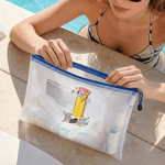 Personalized Waterproof Pencil Initial Mesh Zipper Pouch Beach Bag with NameBack to School Summer Pool Teacher's Day Gift for Teacher Educator