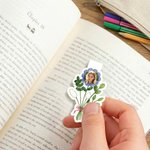 Personalized 1-7 Photo Flower Bouquet Magnetic Bookmark Clip Birthday Gift for Grandma Bookworms Reading Lovers
