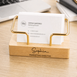 Personalised Name and Position Design Minimalist Wooden Card Holder Office Desk Decor Business Birthday Gift for Officer Colleague