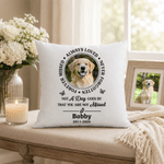 Personalized Pet Photo Memorial Quote Soft Throw Pillow Cover with Name and Year Sofa Couch Decor Sympathy Pet Loss Gift for Pet Owners