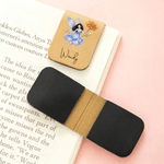 Personalized Birth Flower Fairy Magnetic PU Leather Bookmark Clip with Name Daily Use Reading Accessories Birthday Gift for Book Lovers Bookworms