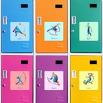Personalized Rainbow Sports Figure Silhouette Locker Magnet with Name Home Decor Birthday Game Day Gift for Sports Lovers