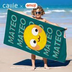 Personalised Multicolour Playful emoji Soft Quick Dry Beach Towel with Name Holiday Party Beach Trip Gift for Friends Kids Family | Callie × emoji ™