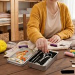 Kit di strumenti per cucire personalizzato Retro Birth Flower 6 pezzi con nome Uso quotidiano Compleanno Regalo per la festa della mamma per la mamma amica amante del cucito