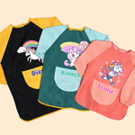 Personalised Cartoon Fantasy Unicorn Kid Painting Baking Long Sleeve Apron with Name and Front Pocket Outdoor Activities Birthday Gift for Kids
