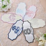 Personalised Embroidered Initial Wedding Bouquet Wrap with Wedding Date and 1 Piece Pearl Pin Bridal Bouquet Decor Wedding Gift for Bride