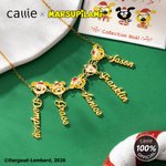 Personalisierte niedlichen langen Schwanz Marsupilami 1-5 Marsupilami Anhänger Halskette mit Namen Weihnachten Geburtstag Geschenk für Mädchen Frauen | Callie × Marsupilami®