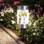 Personalized Forever In Our Heart Photo Solar Garden Light with Name and Year Outdoor Garden Decor Memorial Gift for Family Friends