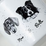 Personalised Black and White Pet Portrait 12 oz Enamel Mug with 1-3 Names Daily Use Birthday Gift for Cat Dog Pet Lovers