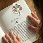 Personalized 1-7 Photo Flower Bouquet Magnetic Bookmark Clip Birthday Gift for Grandma Bookworms Reading Lovers