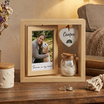 Cadre photo commémoratif personnalisé en bois pour animal de compagnie, avec pot à poils, nom et texte – Décoration d'intérieur – Cadeau de condoléances pour la perte d'un animal de compagnie, destiné