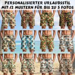 Personalisierte Badehose mit 1–5 Gesichtsfotos und Kordelzug | im tropischen Hawaii-Stil | für Urlaub | Geburtstagsgeschenk für Kinder und Männer