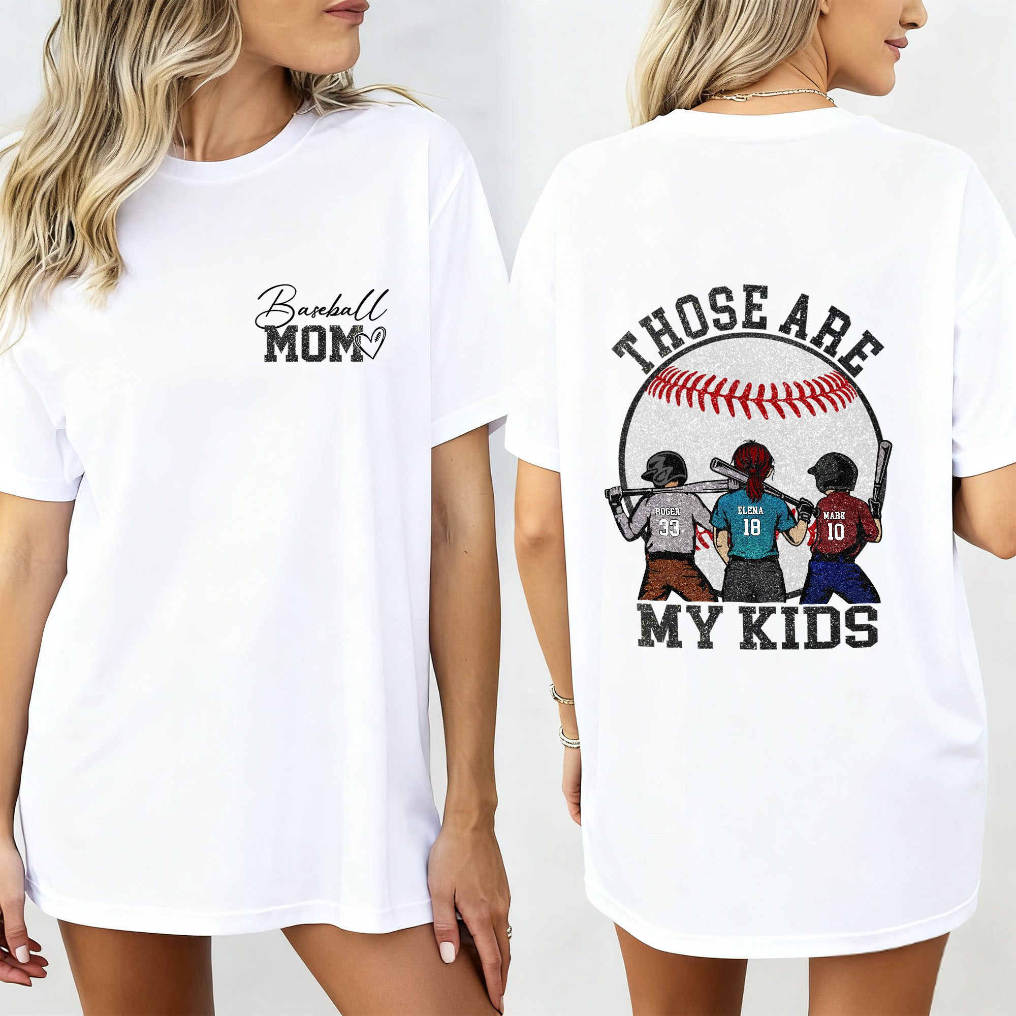 Personalisierte Baseball- und Softball-T-Shirts, Sweatshirts und Hoodies mit der Aufschrift „Those Are My Kids“ sowie Namen und Titel – für den Alltag, Spieltage und als Geburtstagsgeschenk für Mama u