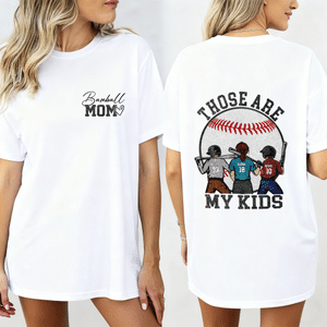 Personalised Baseball Softball Those Are My Kids T-shirt Sweatshirt Hoodie with Name and Title Daily Wear Game Day Birthday Gift for Mum Family