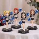 Henkilökohtainen, luova valokuvasta tehty 3D-cheerleader-tyttö-patsas-koriste, jossa teksti; toimistopöydän koriste; joukkuepäivän tai syntymäpäivän lahja cheerleadereille