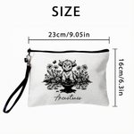 Personalized Highland Cow Sunflower Canvas Tote Bag Linen Makeup Bag with Name Birthday Mother's Day Gift for Highland Cow Lovers