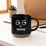 Personalised Funny Face Design 12 oz Ceramic Coffee Mug with Handle Initial and Name Daily Use Birthday Office Gift for Friends Family Colleagues