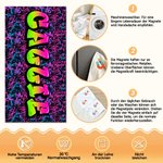 Personalisiertes großes Graffiti Magnet-Strandtuch mit Namen | schnelltrocknend | Sommer Urlaub Outdoor Geburtstag Geschenk für Familie Freunde