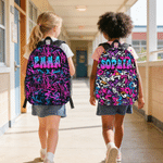 Personalised Graffiti Style Large Capacity Kids Backpack with Name Back to School Outdoor Travel Gift for Students Kids