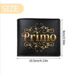 Personalized Retro Gold Floral Pattern Name Foldable PU Leather Wallet Daily Use Anniversary Birthday Gift for Husband Dad