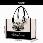 Personalized Highland Cow Sunflower Canvas Tote Bag Linen Makeup Bag with Name Birthday Mother's Day Gift for Highland Cow Lovers