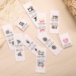 Etiquetas de costura 100% algodón personalizadas con nombre para ropa hecha a mano set de 50 regalo para amantes del tejido y manualidades DIY