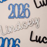 Personalised Glitter Graduation Certificate Cap Design Graduation Confetti Set of 30 with Name and Year Graduation Party Gift for Graduates