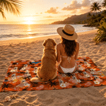 Personalized Tropical Pet Portrait Photos Print Quick Dry Beach Towel Daily Use Beach Party Vacation Birthday Gift for Pet Lovers Owners