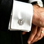 Personalised Laurel Letter Initial Cufflinks with Name Daily Use Anniversary Birthday Gift for Man Groom Husband