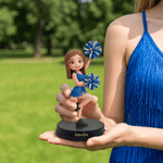 Henkilökohtainen, luova valokuvasta tehty 3D-cheerleader-tyttö-patsas-koriste, jossa teksti; toimistopöydän koriste; joukkuepäivän tai syntymäpäivän lahja cheerleadereille