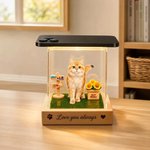 Personalized 3D Holographic Digital Pet House with Text Interactive Tech Memorial Anniversary Gift for Cat Dog Lovers