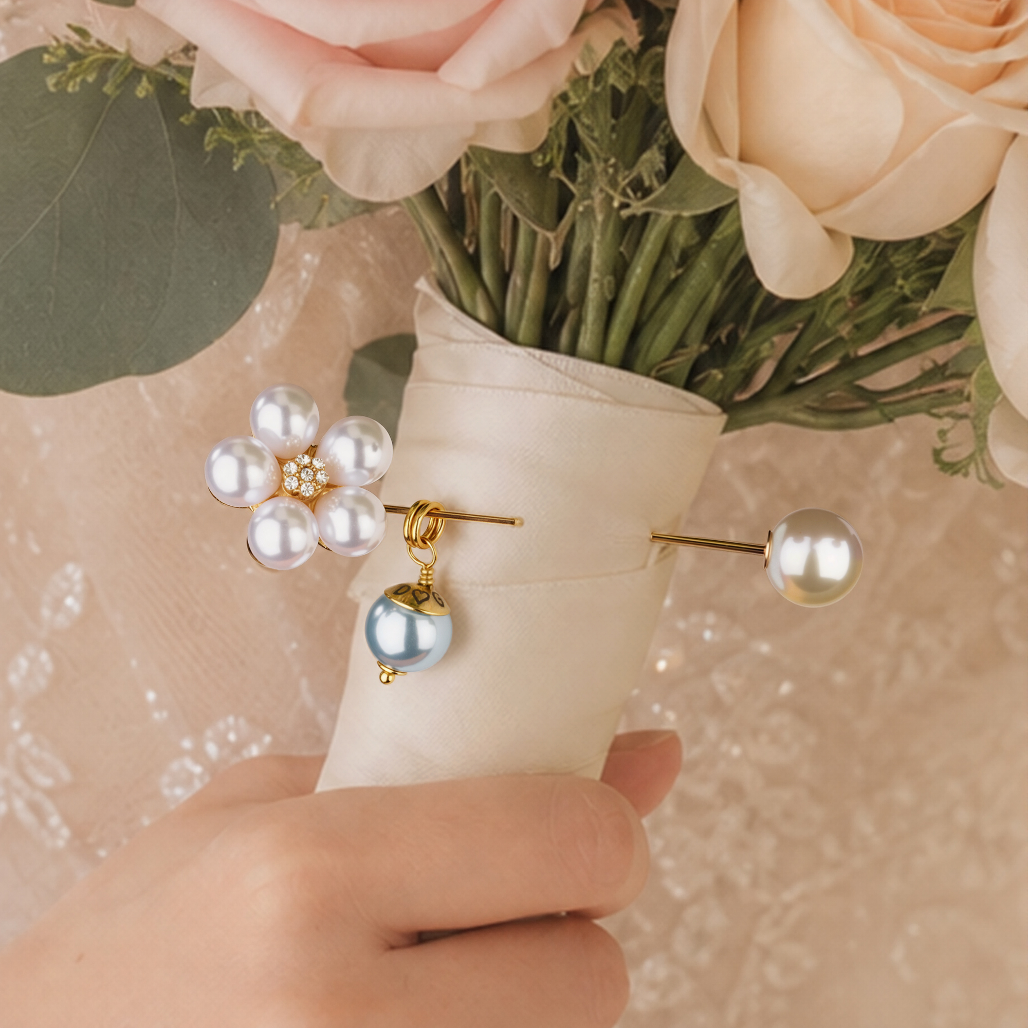 Personalized Wedding Bouquet Pearl Bead Brooch Pin with Text Something Blue Bridal Shower Wedding Gift for Bride Personalized Wedding Bouquet Pearl Bead Brooch Pin with Text Something Blue Bridal Shower Wedding Gift for Bride