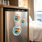 Personalized Cruise Ship Captain & Lady Rubber Ducky Fridge Magnet with Name Text and Year Cruise Vacation Summer Travel Anniversary Gift for Couple