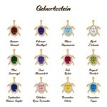 Personalisiertes Fußkettchen mit Namen und Geburtsstein | Meeresschildkröte-Anhänger | Halo-Design | Armband | Sommer Geburtstag Geschenk für Frauen
