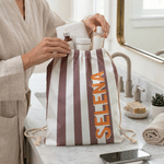 Personalised Multicolour Stripes Drawstring Bag with Name Travel Beach Use Birthday Summer Holiday Gift for Kids Family