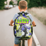 Personalised Graffiti Style Large Capacity Kids Backpack with Name Back to School Outdoor Travel Gift for Students Kids
