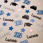 Personalised Glitter Graduation Certificate Cap Design Graduation Confetti Set of 30 with Name and Year Graduation Party Gift for Graduates