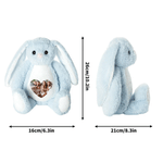 Personalized Cute Cartoon Bunny Bear Plush Toy with Heart Photo Daily Use Birthday Gift for Couple Kids