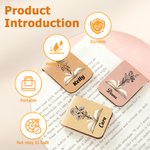 Personalised Birth Flower Book Magnetic Bookmark Clip with Name Reading Accessory Birthday Gift for Book Lovers Readers