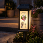 Personalized In Loving Memory of Photo Cross Waterproof Solar Garden Light with Name Garden Cemetery Decor Memorial Gift for Family Friends