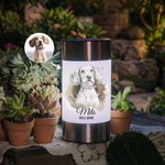 Henkilökohtainen lemmikkieläinten valokuva Solar Garden Light nimi ja päivämäärä Garden Decor Pet Loss Memorial lahja lemmikkieläinten ystäville
