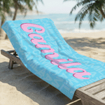 Individuell gestaltetes, mehrfarbiges, übergroßes, schnell trocknendes, weiches Strandtuch mit Namen – Sommerurlaub, Strandparty, Geburtstagsgeschenk für Kinder und die ganze Familie