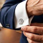 Personalised Laurel Letter Initial Cufflinks with Name Daily Use Anniversary Birthday Gift for Man Groom Husband