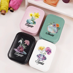 Personalised Birth Flower Birthstone PU Leather Jewellery Box with Name and LED Light Makeup Mirror Birthday Anniversary Gift for Women