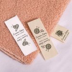 Etiquetas de costura 100% algodón personalizadas con nombre para ropa hecha a mano set de 50 regalo para amantes del tejido y manualidades DIY